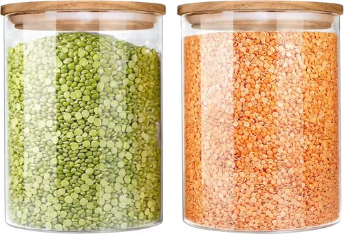 Botes de vidrio Urban Green con tapas herméticas, juego de botes de vidrio herméticos, contenedores grandes de almacenamiento de alimentos con tapas