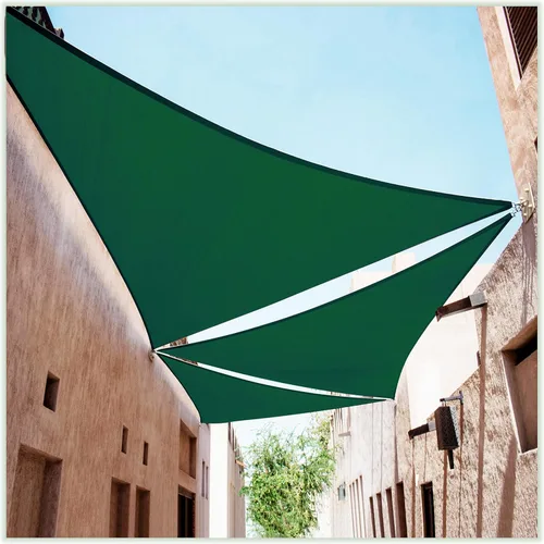 ColourTree TART24 - Toldo de tamaño personalizado, parasol triangular de malla que bloquea los rayos UV, tipo vela, verde, 4' x 4' x 4', UPF50, uso