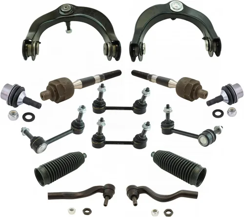 Vista 143 de TRQ Kit de dirección y suspensión delantera y trasera, cremallera de dirección de rótula y fuelle de piñón, barra estabilizadora, barra