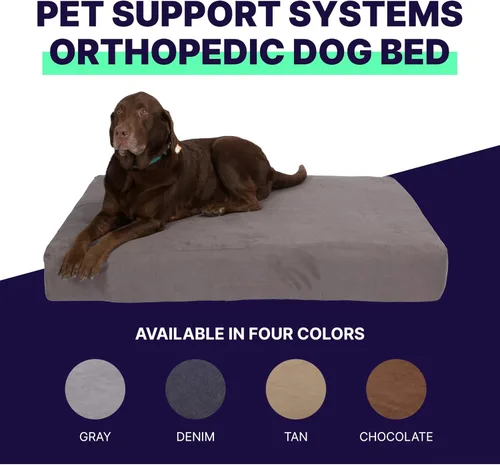 Vista 2 de Pet Support Systems cama ortopédica lavable Espuma de memoria perro, pequeño, 22 pulgadas x 16 pulgadas x 4 pulgadas, gris carbón
