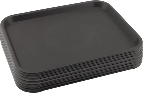 Vista 9 de Paquete de 5 bandejas azules de comida rápida de 14 x 10 pulgadas, bandejas rectangulares grandes para servir restaurante, bandejas de plástico