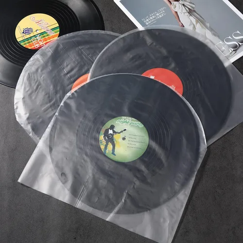Vista 7 de Zonon 100 Pieces LP Inner Sleeves 12 Inch Vinyl Record Sleeves Proper Protection Anti Static Round Bottom for Long Playing Collections