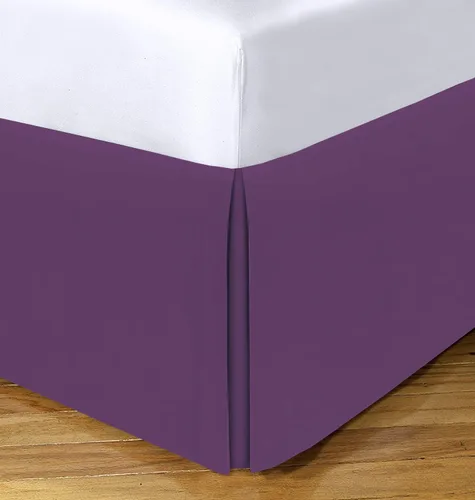 Vista 24 de Falda de cama – Falda de cama plisada 100% algodón egipcio de 800 hilos – Fácil ajuste con falda de cama a medida de 12 pulgadas – Tamaño individual