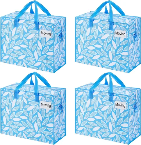 Vista 10 de VENO Paquete de 4 bolsas de mudanza resistentes, bolsas de almacenamiento, suministros de embalaje, cremallera superior, bolsas de almacenamiento