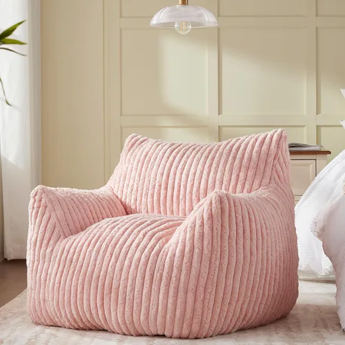 Vista 16 de Achicsofar Puf gigante para adultos y adolescentes, sofá grande con relleno, cómodo puf mullido con reposabrazos para dormitorio, sala de estar