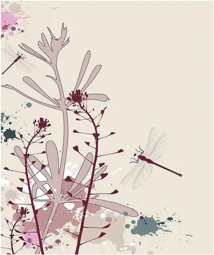 Vista 37 de Manta infantil de algodón, manta de sofá de libélula para sala de estar, plantas naturales, hierba con flores silvestres con efectos de pincel