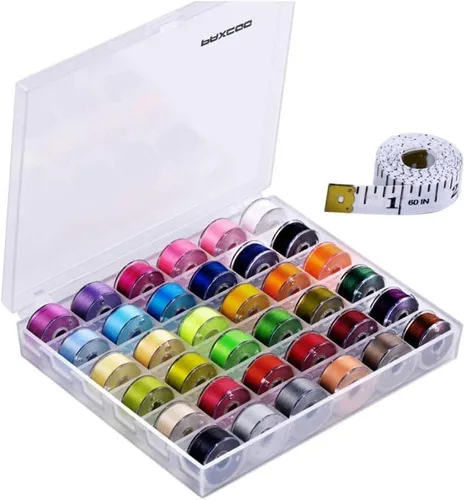 Vista 2 de Brother RLX3817A Máquina de coser de 17 puntadas (azul) con bobinas de 36 piezas e hilos de coser (renovado) (2 artículos)