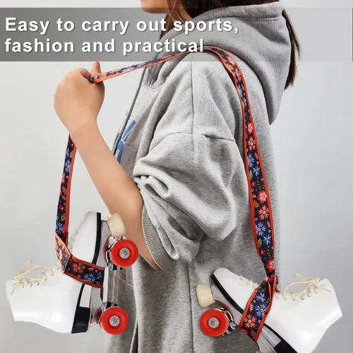 Vista 4 de Correa ajustable para botas de patinaje de 2 piezas, correa de hombro para patines