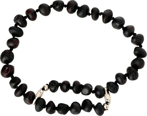 Tobillera auténtica de ámbar báltico crudo para adultos, ajustable de 7.5 9.5 pulgadas (7.5-9.4 in) (cereza cruda), Ámbar, ámbar báltico