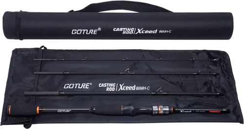 Vista 7 de Goture Cañas de Pescar de Viaje, Caña de Pescar de 4 Piezas con Estuche/Bolsa, Caña de Casting/Spinning, Caña Baitcasting Ultraligera de 7 Pies