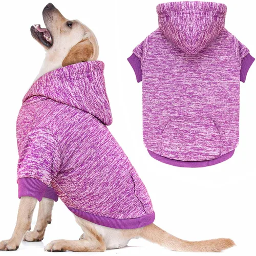 Vista 20 de Suéteres para perros pequeños, sudadera con capucha para perro, suéter de forro polar para mascotas, ropa suave con bolsillo, sudadera con capucha