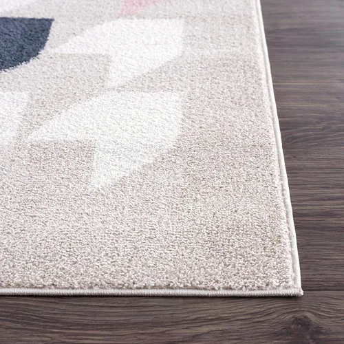 Vista 4 de Abani Rugs - Alfombra contemporánea crema y rosa de 4 pies x 6 pies