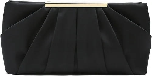 Vista 2 de CHARMING TAILOR Bolso de noche elegante plisado de satén formal, simple y elegante bolso para mujer