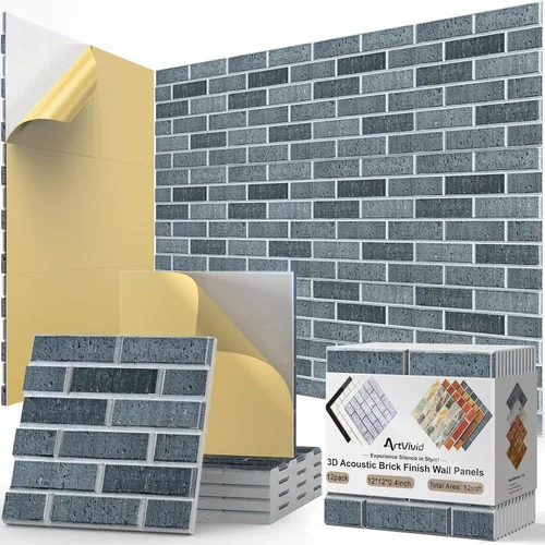 Vista 8 de 12Pack Acoustic Wall Panels, Self-Adhesive Sound Proof Foam Panels for Walls, Decorative Sound Dampening Wall Panels, Sound Absorbing for Door