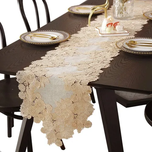 Elegante camino de mesa de comedor de 72 pulgadas, mantel bordado para tocador, bufandas de granja, caminos de mesa para comedor, hogar, cocina,