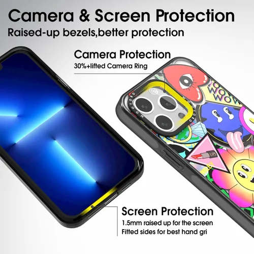 Vista 4 de Mootobo Funda 4 en 1 para iPhone 13 Pro Max con protector de pantalla + protector de lente, borde de TPU transparente, delgada, a prueba de golpes