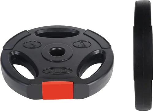 Vista 4 de Signature Fitness Vinyl Standard Plate Weight Plate for Strength Training and Weightlifting, Multiple Sizes