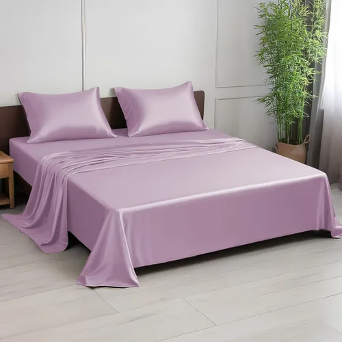 Vista 18 de Linenwalas Juego de sábanas de alta calidad 100% viscosa derivada de bambú, ultra suave, transpirable y refrescante, ideal para personas que duermen