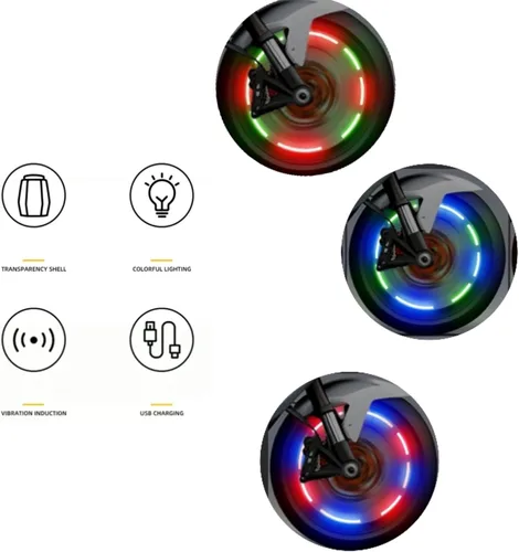 Vista 5 de 2 piezas de luz para válvula de neumático, luces LED de rueda coloridas, luz parpadeante impermeable para tapón de válvula de neumático de coche