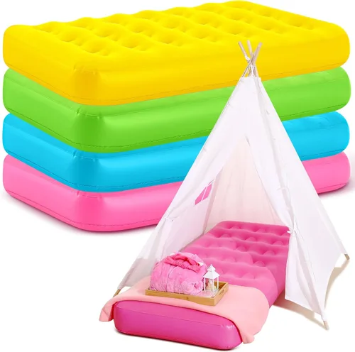 Leyndo Paquete de 4 colchones de aire para niños, cama inflable a granel, para campamento, colchoneta inflable para dormir, 61.81 x 25.98 x 7.09