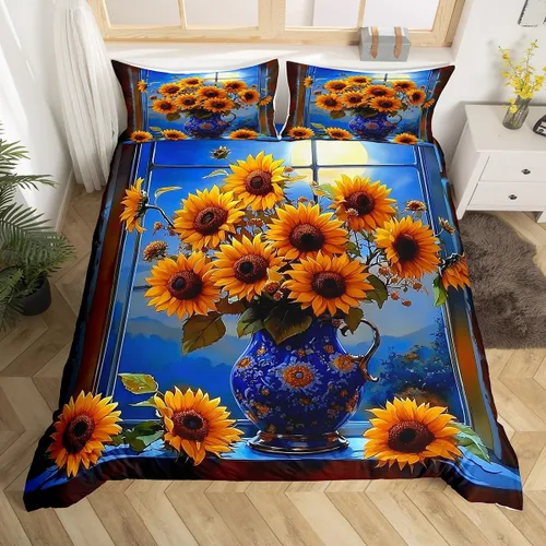 Vista 26 de Funda de edredón del espacio exterior, juego de ropa de cama bohemio para niños, funda de edredón de constelación de planeta para decoración de Negro
