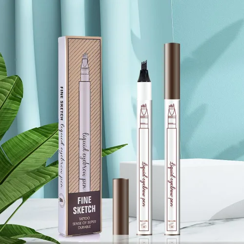 Vista 7 de Lápiz de tinta para cejas de Brow Stylist, micro 4 puntos para levantar y arrebatar cejas con 3 plantillas de cejas de larga duración, impermeable