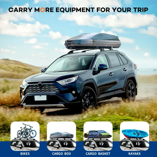 Vista 2 de Wonderdriver Barras Transversales de Portaequipajes con Cerradura 260 libras Compatible con Toyota RAV4 2019-2025, Accesorios de Barras