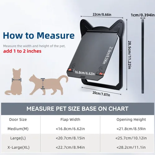 Vista 5 de Puerta mosquitera para mascotas para perros pequeños y gatos – Solapa magnética con cerradura resistente, puerta interior de 8.59 x 6.62 pulgadas