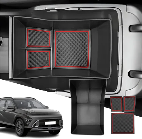 SXCY Bandeja organizadora de consola para reposabrazos Hyundai Kona 2024 2024 para Hyundai Kona SE SEL N-line Limited Accesorios Caja de