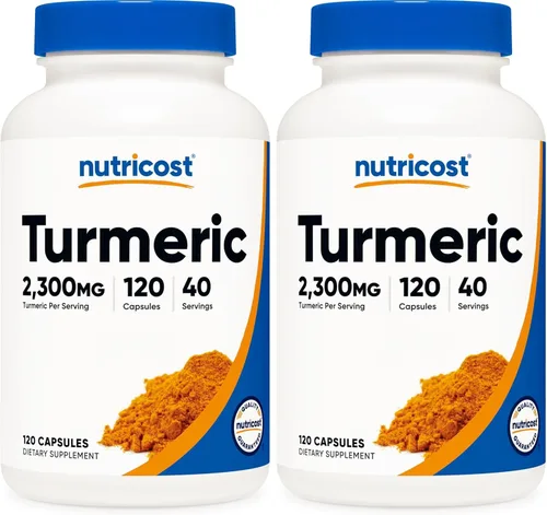 Vista 10 de Nutricost Turmeric (95% curcumioides) 0.017 onzas, 120 cápsulas con Bioperina, 1 botella, 1
