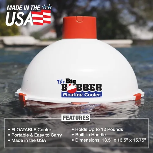Vista 4 de The Big Bobber Floating Cooler, Outdoors Floating Ice Chest, Portable Drifter Cooler, Keeps Beverage Cold