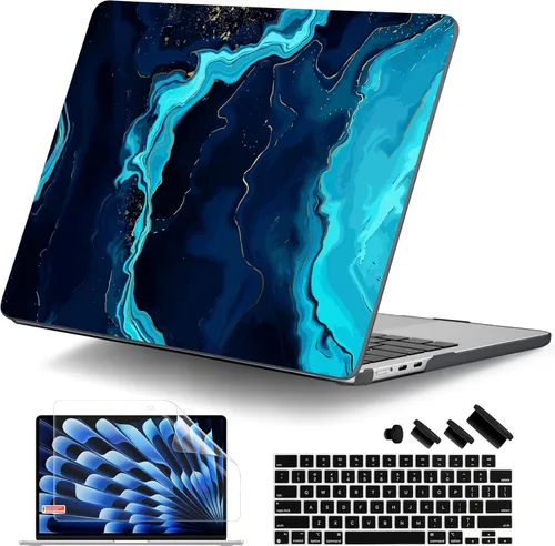 Vista 21 de DONGKE Funda compatible con M4 MacBook Air de 15 pulgadas 2025 2024 2023 A3241 A3114 A2941 M3 M2 Pantalla Liquid Retina Touch ID, funda rígida