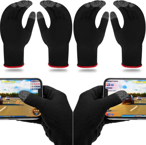 Syhood PUBG - Juego de 4 pares de guantes de juego para videojuegos, controladores móviles, antisudor, transpirables, táctiles, altamente sensibles,