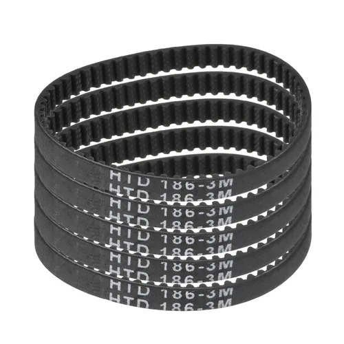 Vista 37 de uxcell 5 piezas HTD-3M Correa de distribución de goma 48 dientes, 144 mm de paso, 6 mm de ancho x 2,4 mm de altura, Correa de polea de distribución