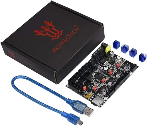 Vista 4 de BIGTREETECH SKR Mini E3 V2.0 - Placa de control de 32 bits con controlador UART TMC2209. Nueva actualización de la placa base de piezas de impresora