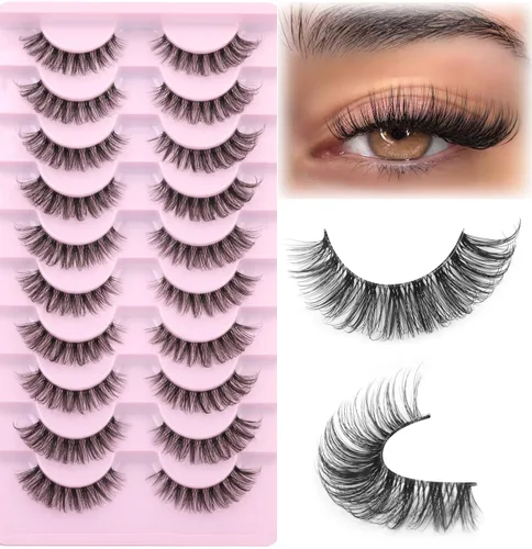 Pestañas de aspecto natural, pestañas de imitación de visón, pestañas de banda transparente que parecen extensiones de pestañas postizas naturales