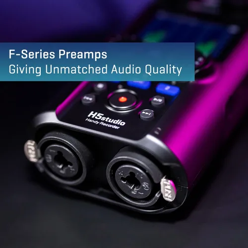 Vista 6 de Zoom H5 Studio - Grabadora de mano para músicos, podcasters y cineastas con micrófonos estéreo grandes, 2 preamplificadores de calidad profesional