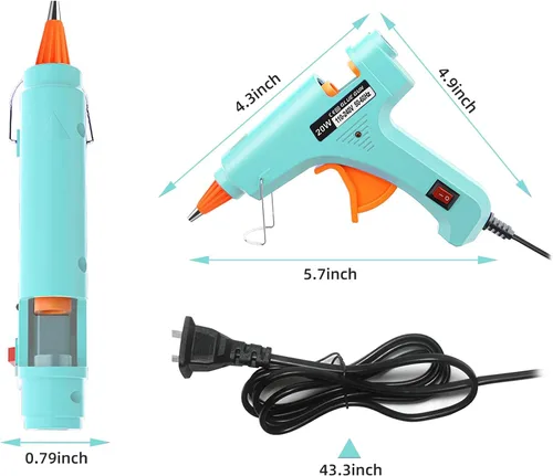 Vista 5 de Kit de pistola de pegamento caliente Mini: kit de mini pistolas de pegamento caliente con 20 varillas, pistola de pegamento derretida, manualidades