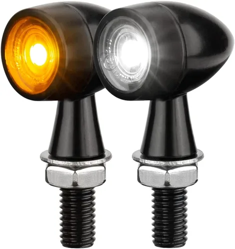 Vista 19 de Intermitentes LED para Motocicleta Mini Señales Giratorias Pequeñas Luz Indicadora Micro Delantera Trasera Compatible con Harley Davidson Honda
