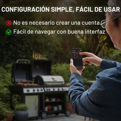Vista 6 de TempPro TempSync - Termómetro Bluetooth para carne de 650 pies con 2 sondas para parrilla Wireless Meat Thermometer Digital for Cooking Turkey