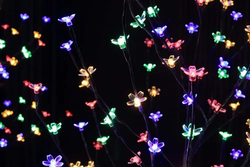 Vista 3 de Lightshare Juego de 3 árboles de cerezo LED, 4 pies, 5 pies y 6 pies, árboles artificiales iluminados multicolor con control remoto para decoración