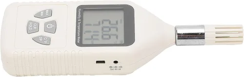 Vista 4 de Hyuduo GM1360A Digital Thermometer Hygrometer Handheld Temperature Humidity Meter with Large LCD Screen Dual Sensors for Factory Lab Warehouse