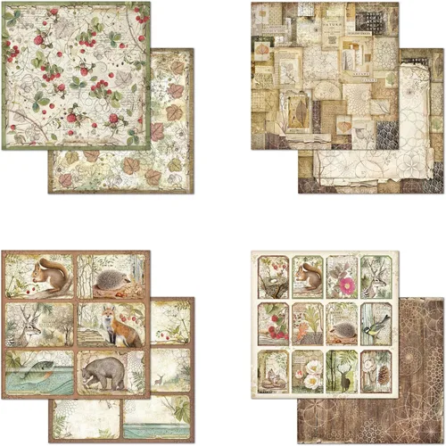 Vista 4 de STAMPERIA INTERNATIONAL, KFT PAPEL PAD 8X8 10PK FOREST, 20.3 x 20.3 (8" x 8"), multicolor