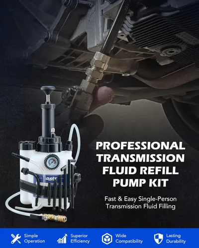 Vista 2 de Bomba de Líquido de Transmisión Orion Motor Tech, Bomba de Llenado de Transmisión de 3L con 12 Adaptadores de Aluminio ATF, Bomba Manual