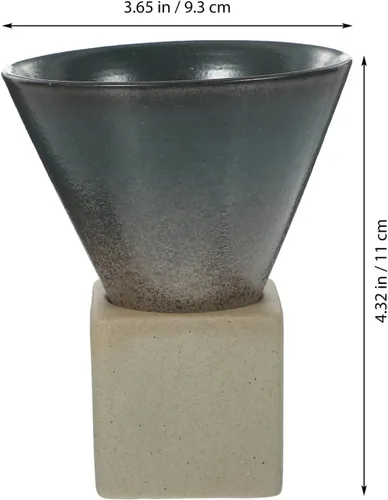 Vista 5 de Mobestech 1Set Vintage Ceramic Milk Mug for Coffee Tea and Latte Stylish Water Cup with Stable Base for Home Office and Cafe Use Elegant Design and