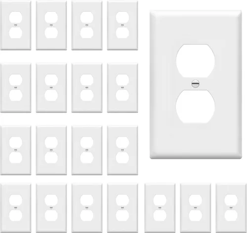 Vista 72 de ENERLITES Placa de pared dúplex para tomacorriente para receptáculos, cubierta de toma de corriente eléctrica jumbo, acabado brillante, de gran