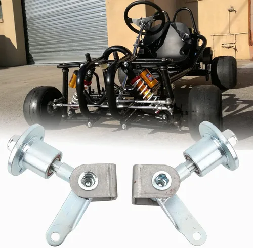 Vista 3 de Nudillo de dirección, Kart puntal de dirección delantera, husillo de nudillo, 0.669 in 3 pernos rueda delantera buje de rodamiento brida