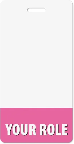 Vista 12 de Personalizado Badge Buddy – en color burdeos – Vertical – Tarjeta de respaldo de doble cara – Duradera y resistente al agua, ideal para profesores
