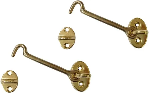 Vista 18 de QCAA Pestillo y ojal de latón resistente para puerta, 4 pulgadas, cobre antiguo, fabricado en Taiwán, 1 paquete