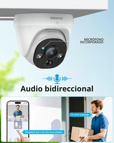 Vista 2 de OOSSXX Cámaras IP con cable 4K del PoE de la bóveda para el sistema